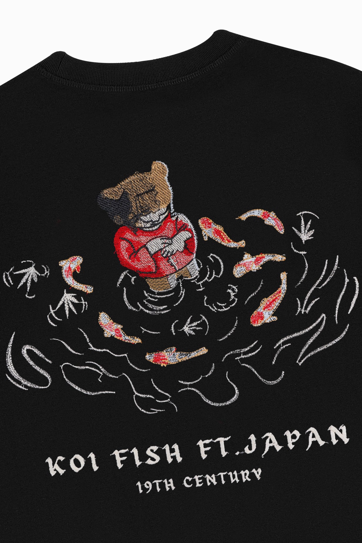KOI FISH EMBROIDERY OVERSIZED T SHIRT