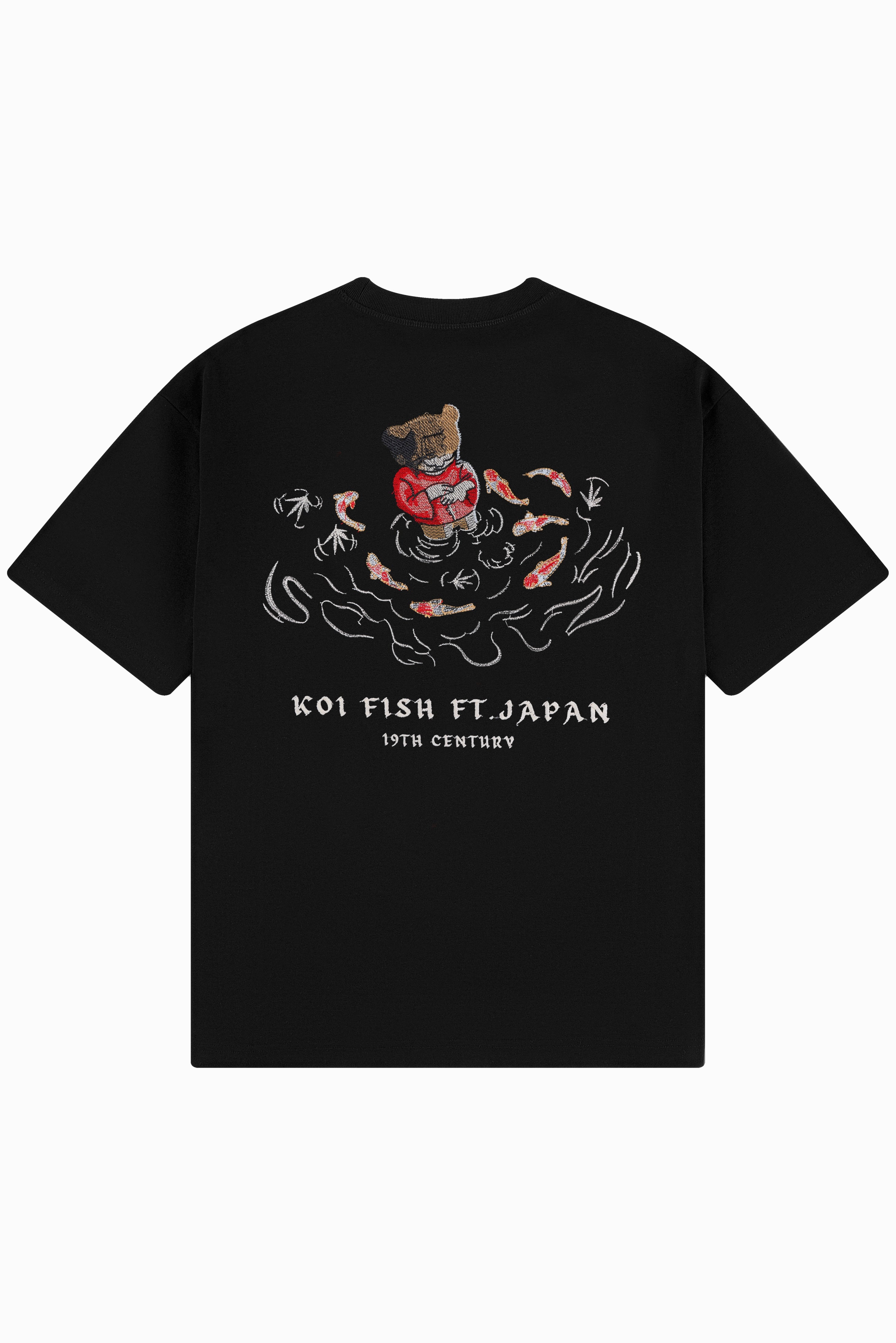 KOI FISH EMBROIDERY OVERSIZED T SHIRT