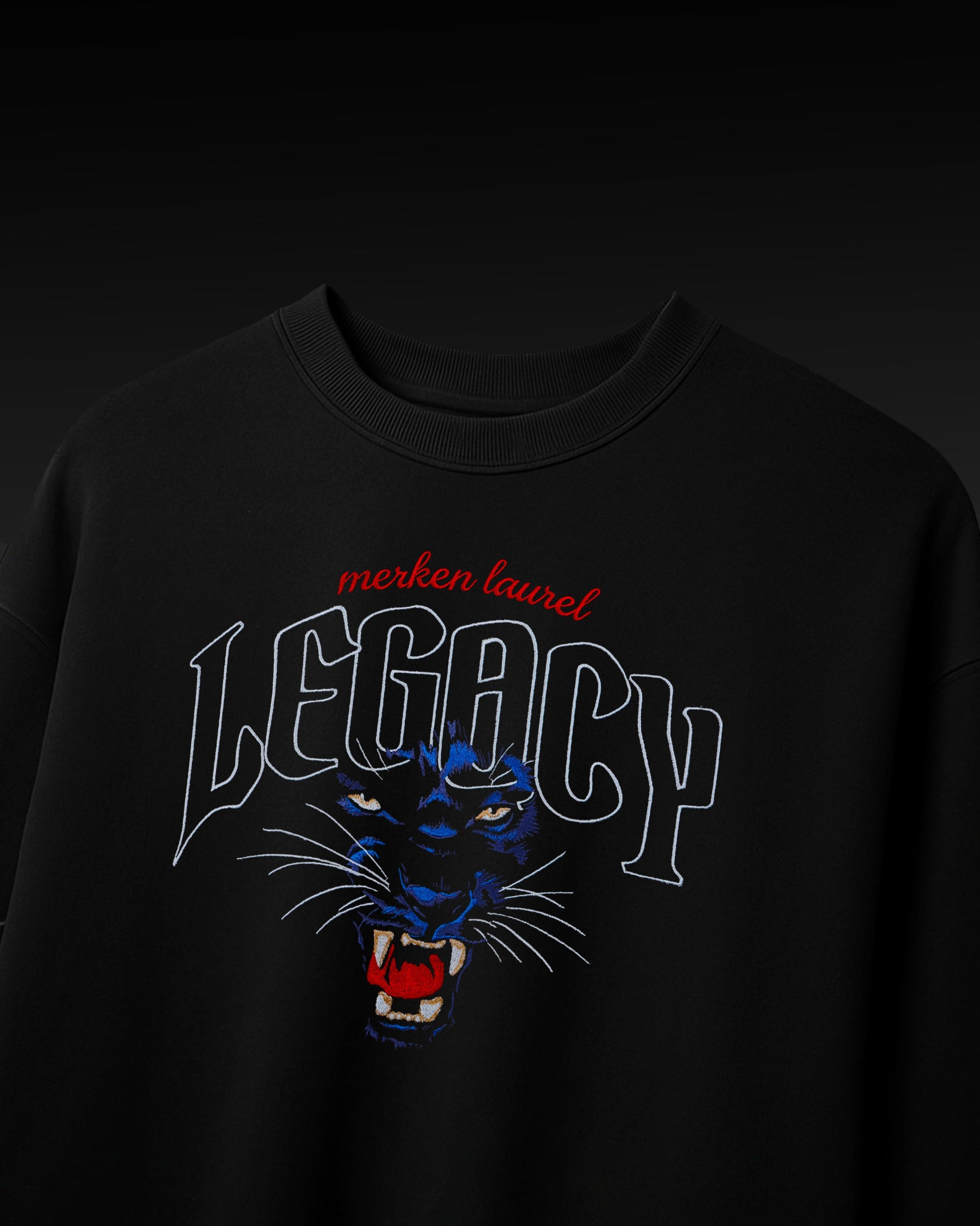 LEGACY PANTHER EMBROIDERED OVERSIZED T-SHIRT