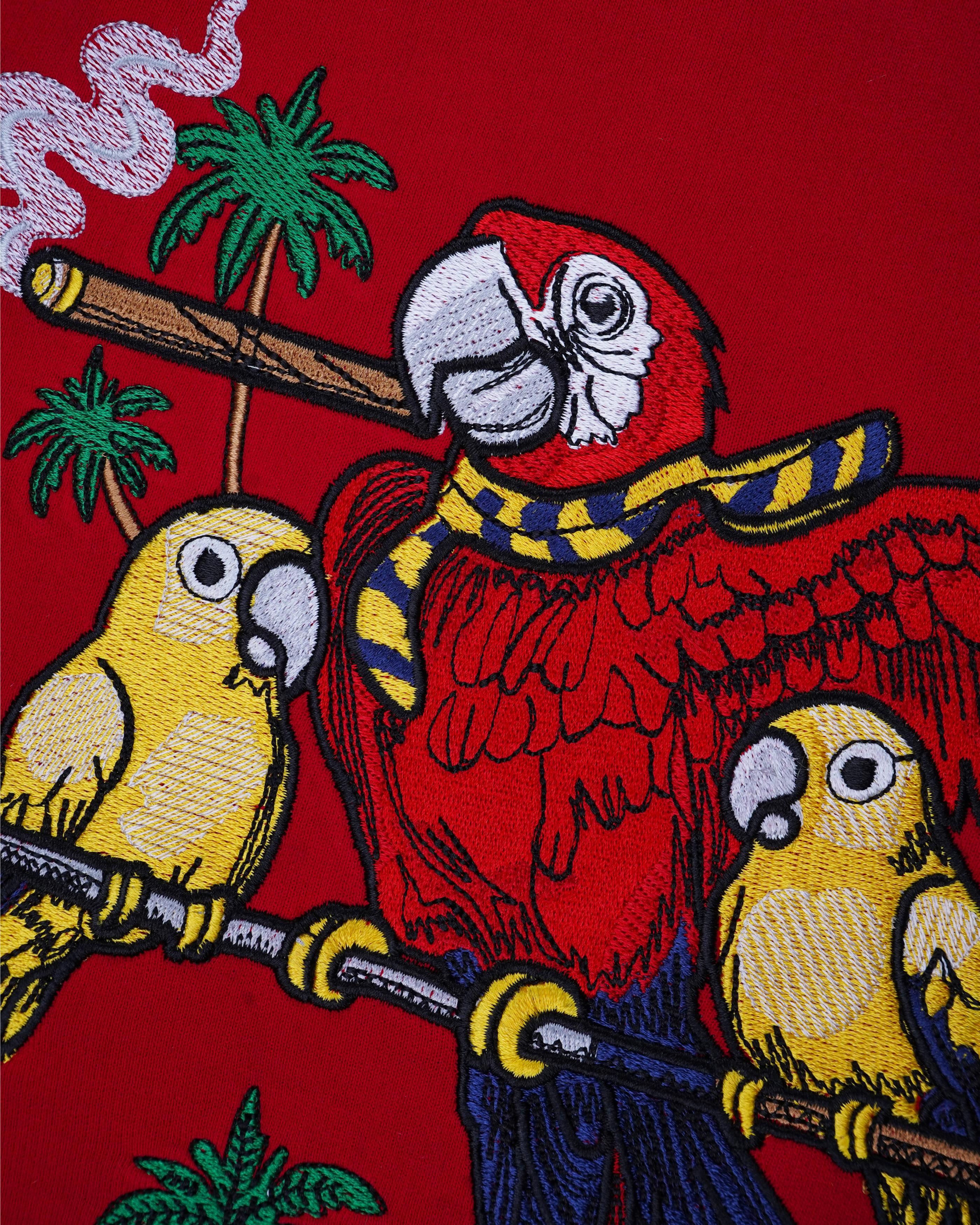 ISLAND PARROT EMBROIDERED OVERSIZED T-SHIRT