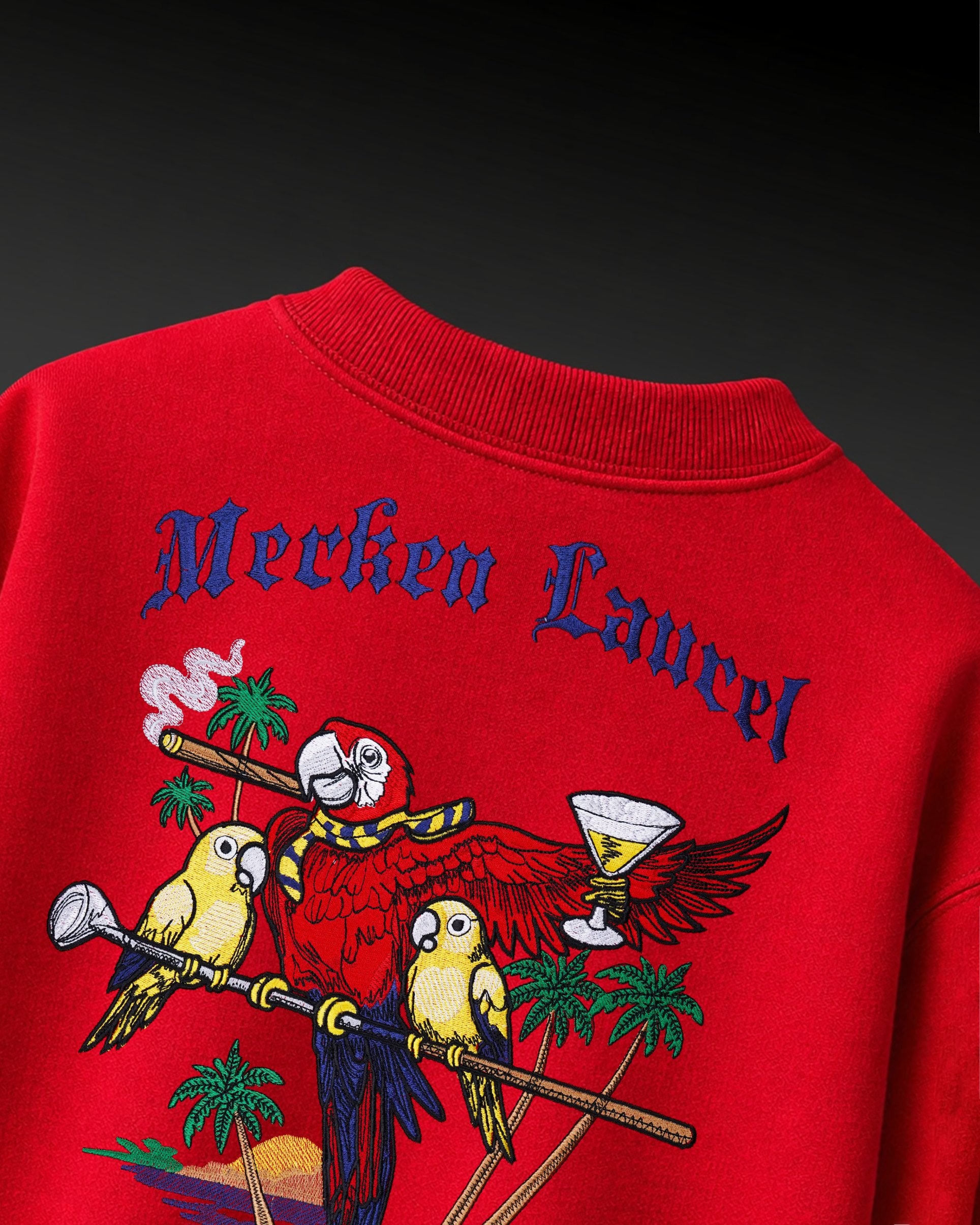 ISLAND PARROT EMBROIDERED OVERSIZED T-SHIRT