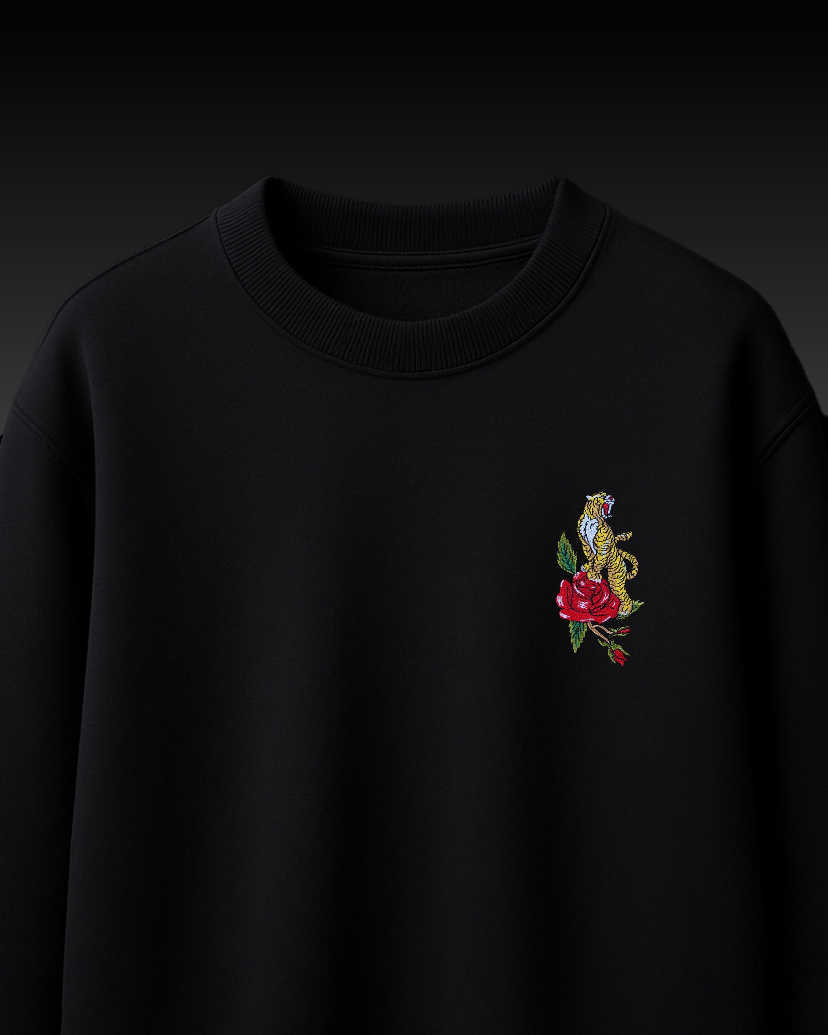 ROSE TIGER OVERSIZED EMBROIDERED T-SHIRT