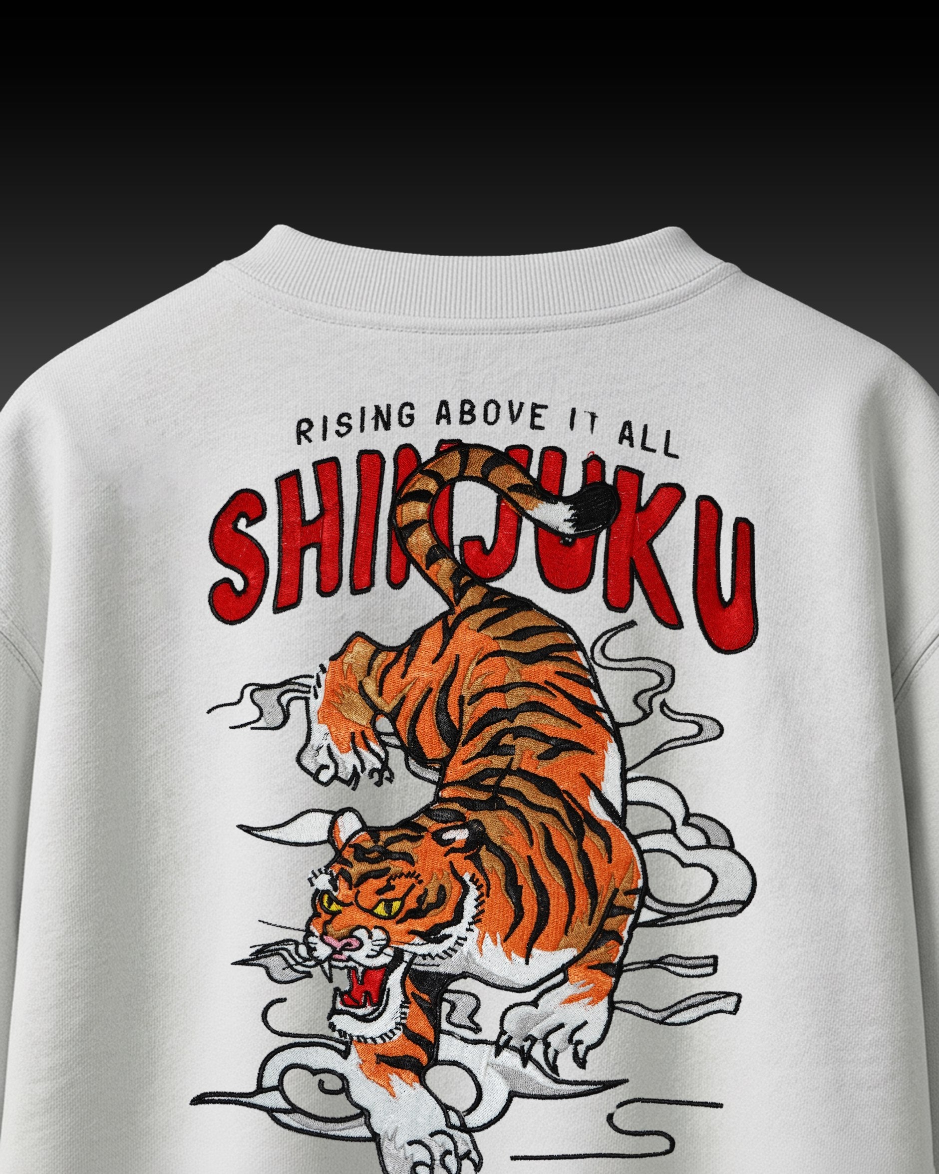 ASIAN TIGER EMBROIDERED OVERSIZED T-SHIRT