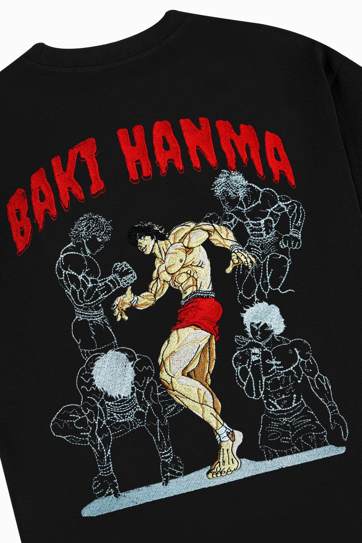 BAKI HANMA EMRBOIDERY OVERSIZED T SHIRT