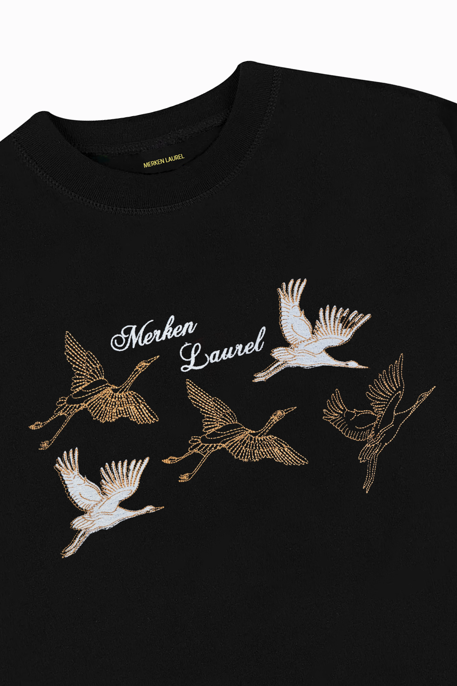 GOLDEN BIRDS EMBROIDERY OVERSIZED T SHIRT