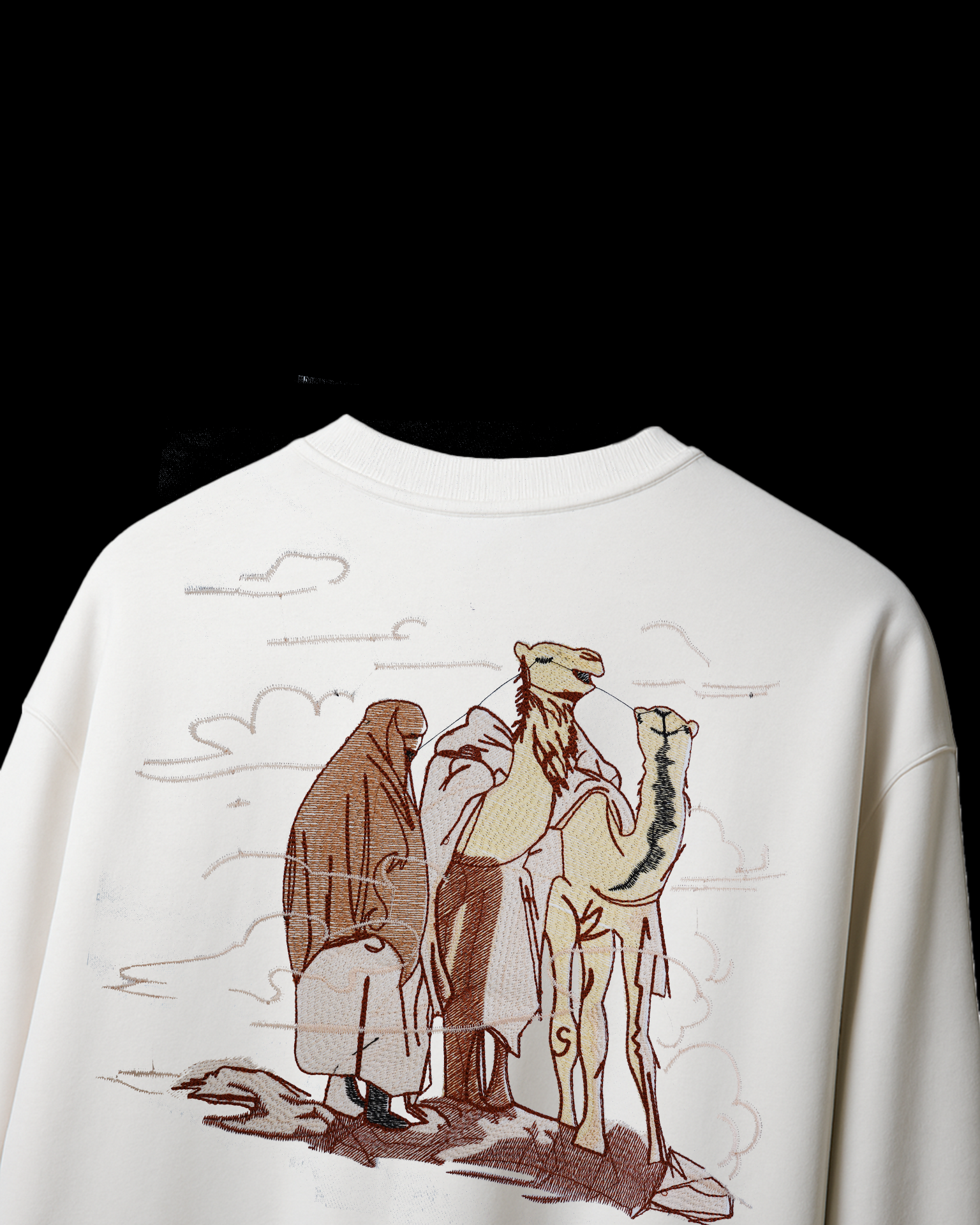 DESERT CAMEL EMBROIDERY OVERSIZED T SHIRT