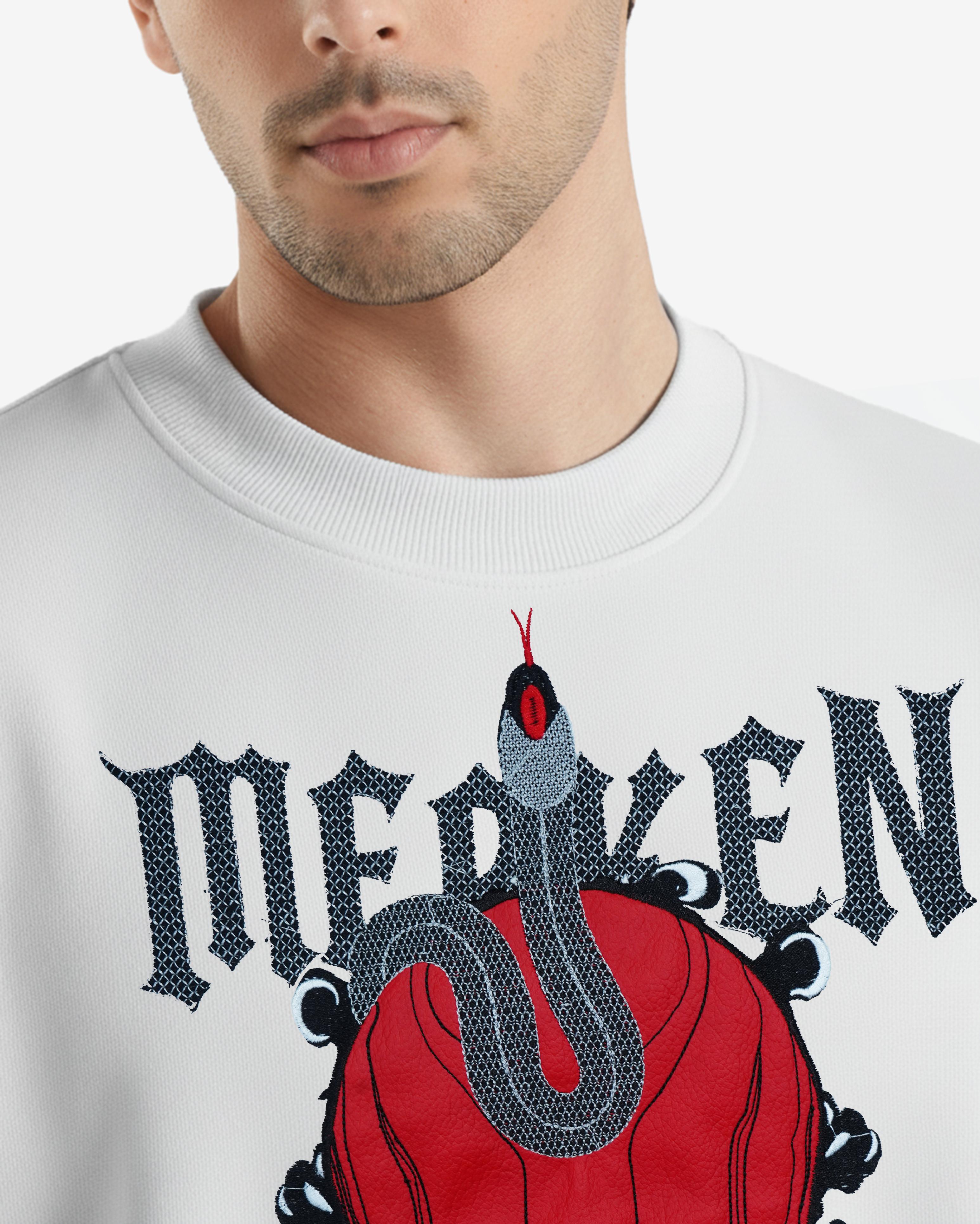 SKULL & SERPENT EMBROIDERY T-SHIRT