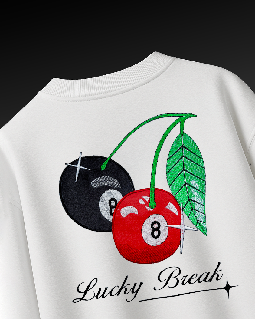 LUCKY CHERRY EMBROIDERY OVERSIZED T-SHIRT