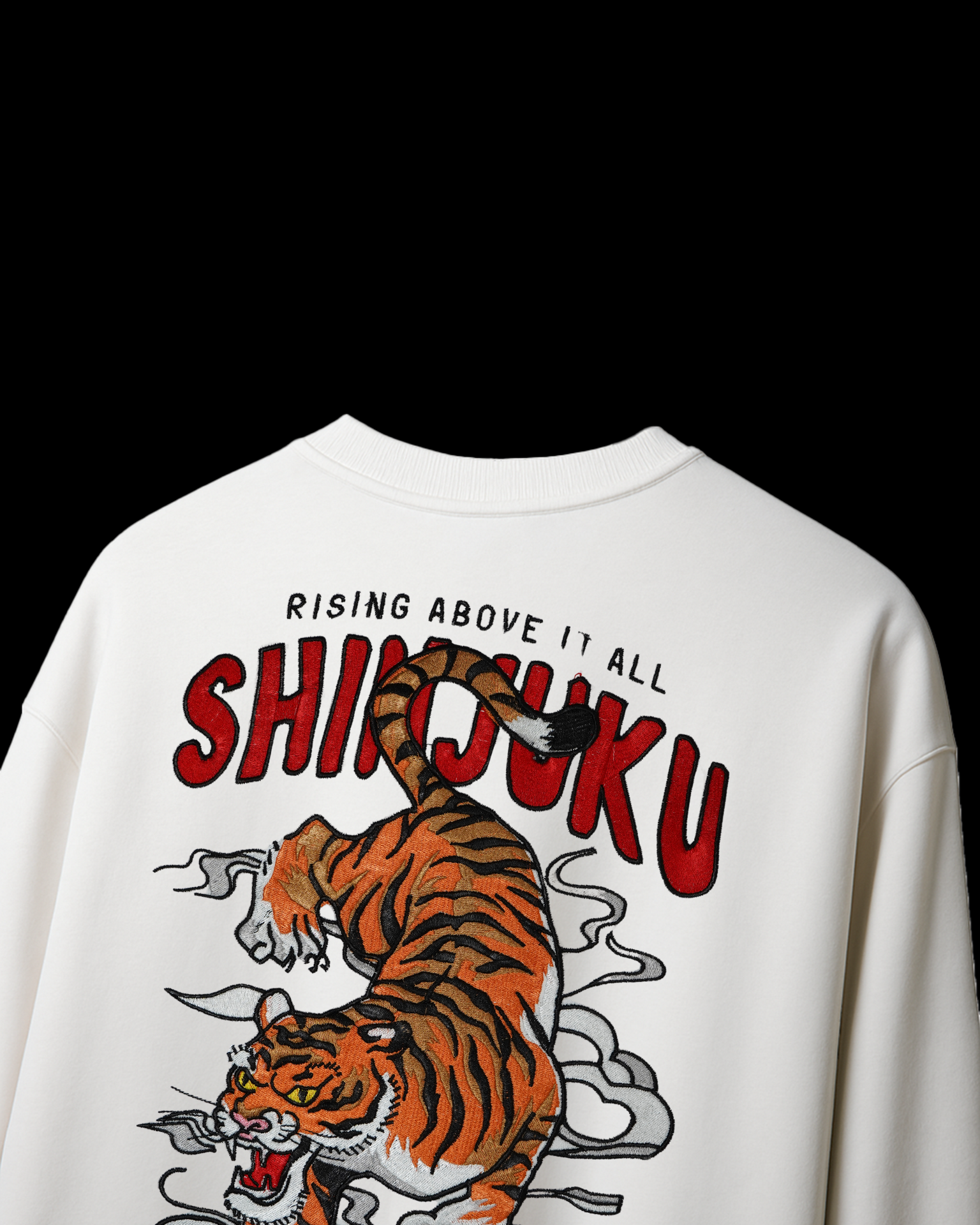 ASIAN TIGER EMBROIDERY OVERSIZED T SHIRT