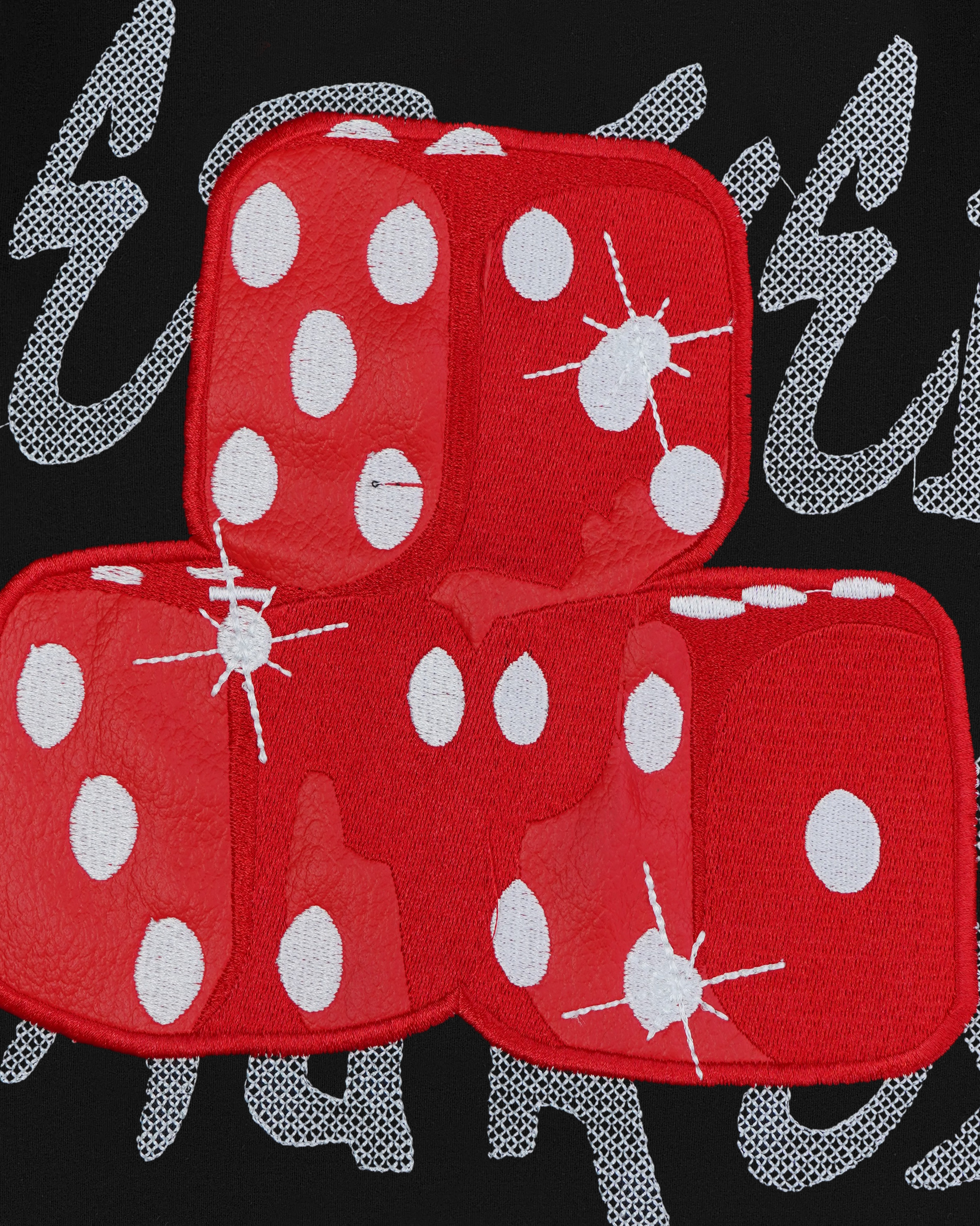 DICE APPLIQUE EMBROIDERY OVERSIZED T SHIRT