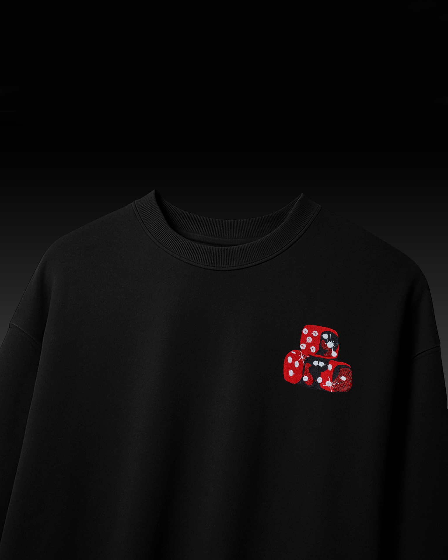 DICE APPLIQUE EMBROIDERY OVERSIZED T SHIRT